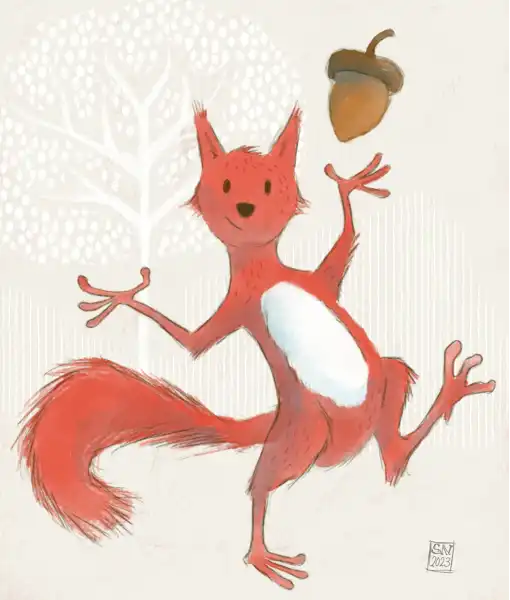 Illustration eines Eichhörnchens von Sascha Nabrotzky